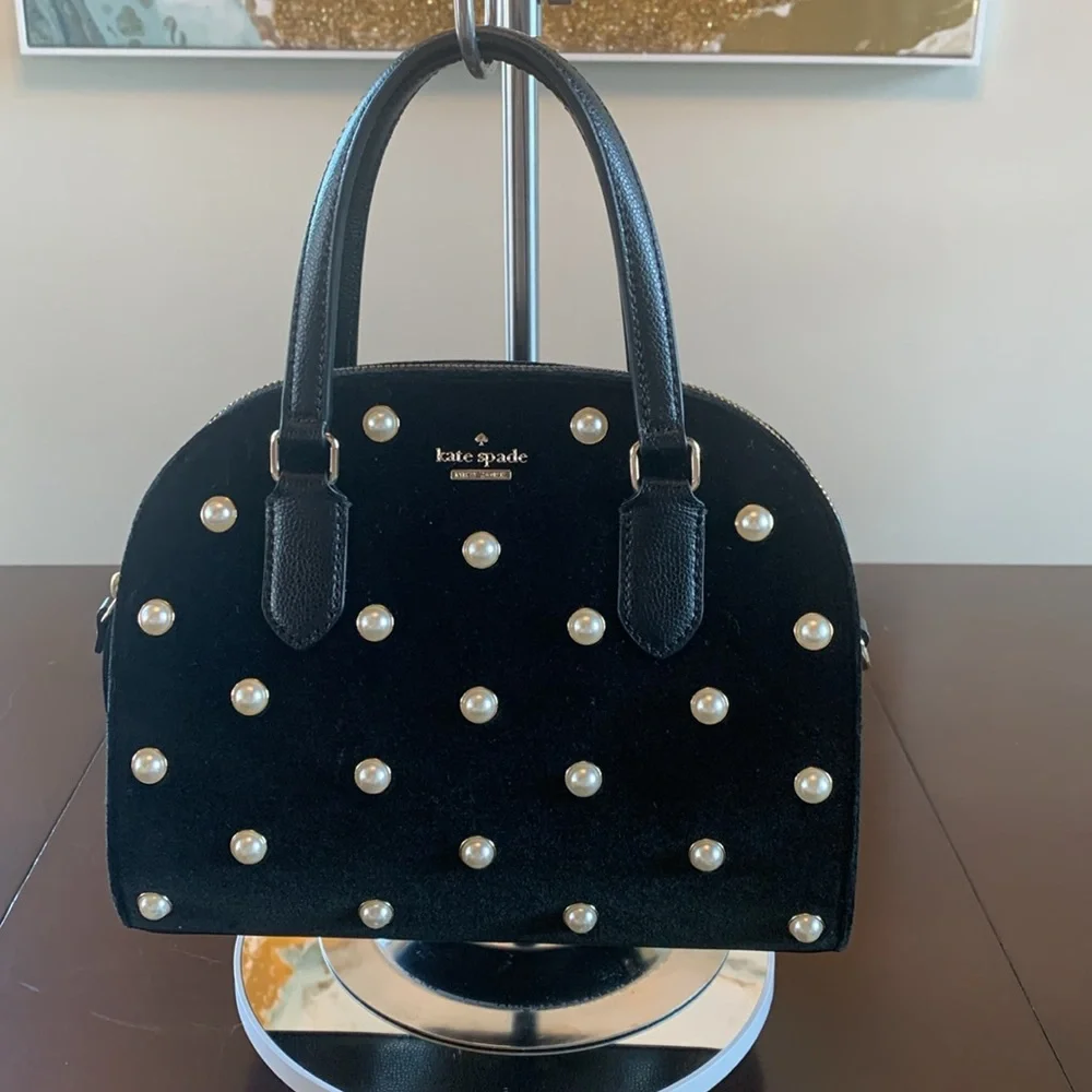 Kate Spade Mini Reilly velvet pearl bag EUC - Picture 3 of 17
